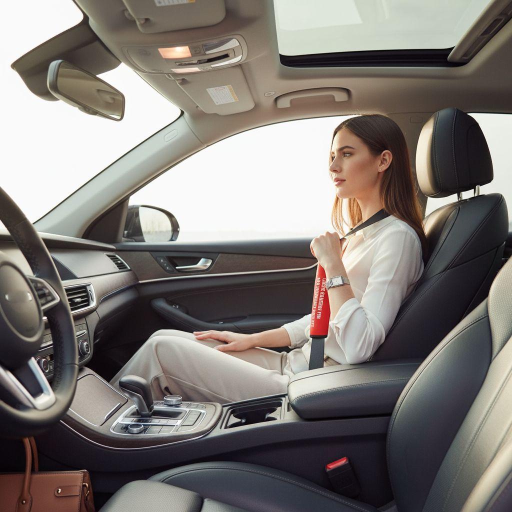 Red Neoprene Emergency Seat Belt Cover: Medical Alert, Crisis Companion™