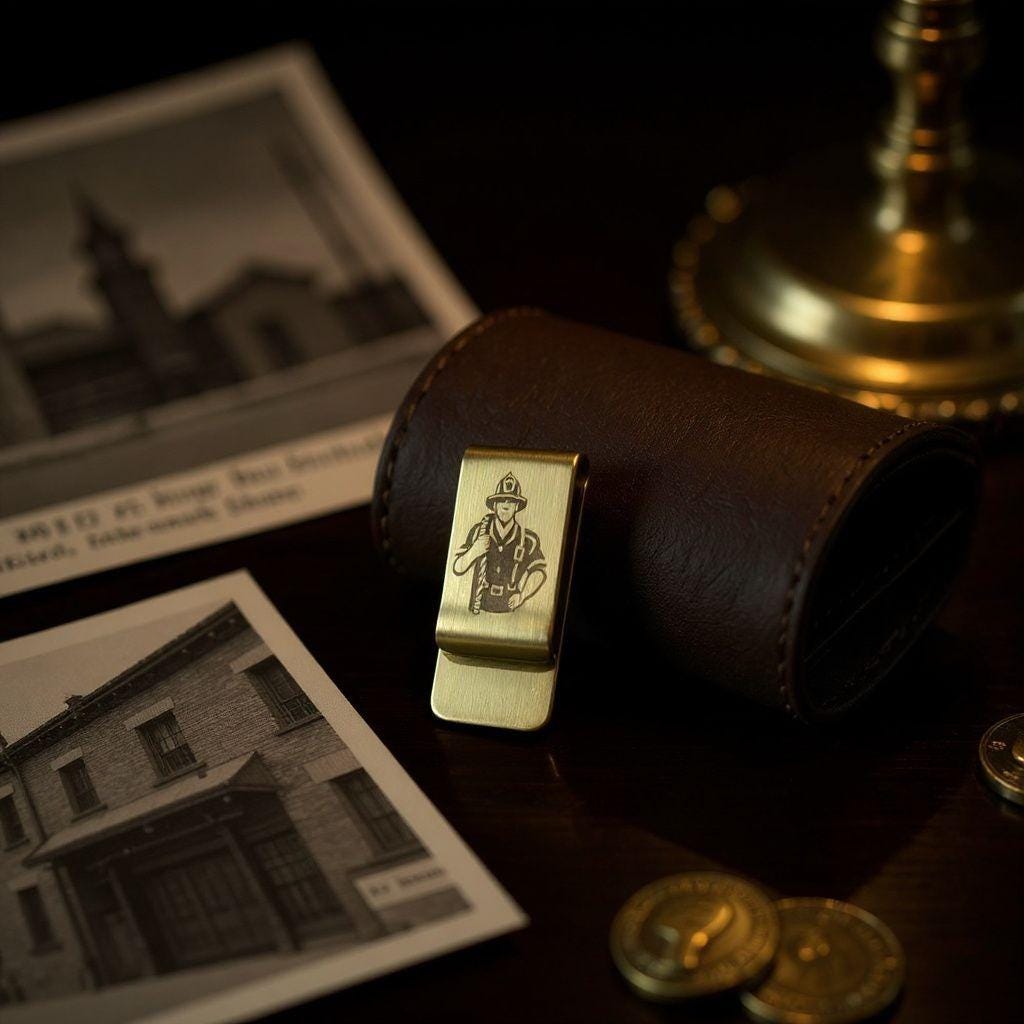 Firefighter Money Clip, Laser Etched Stainless Steel Cash Clip, Slim EDC, Gift for Firefighter, Silver or Gold Tone, Crisis Companion™